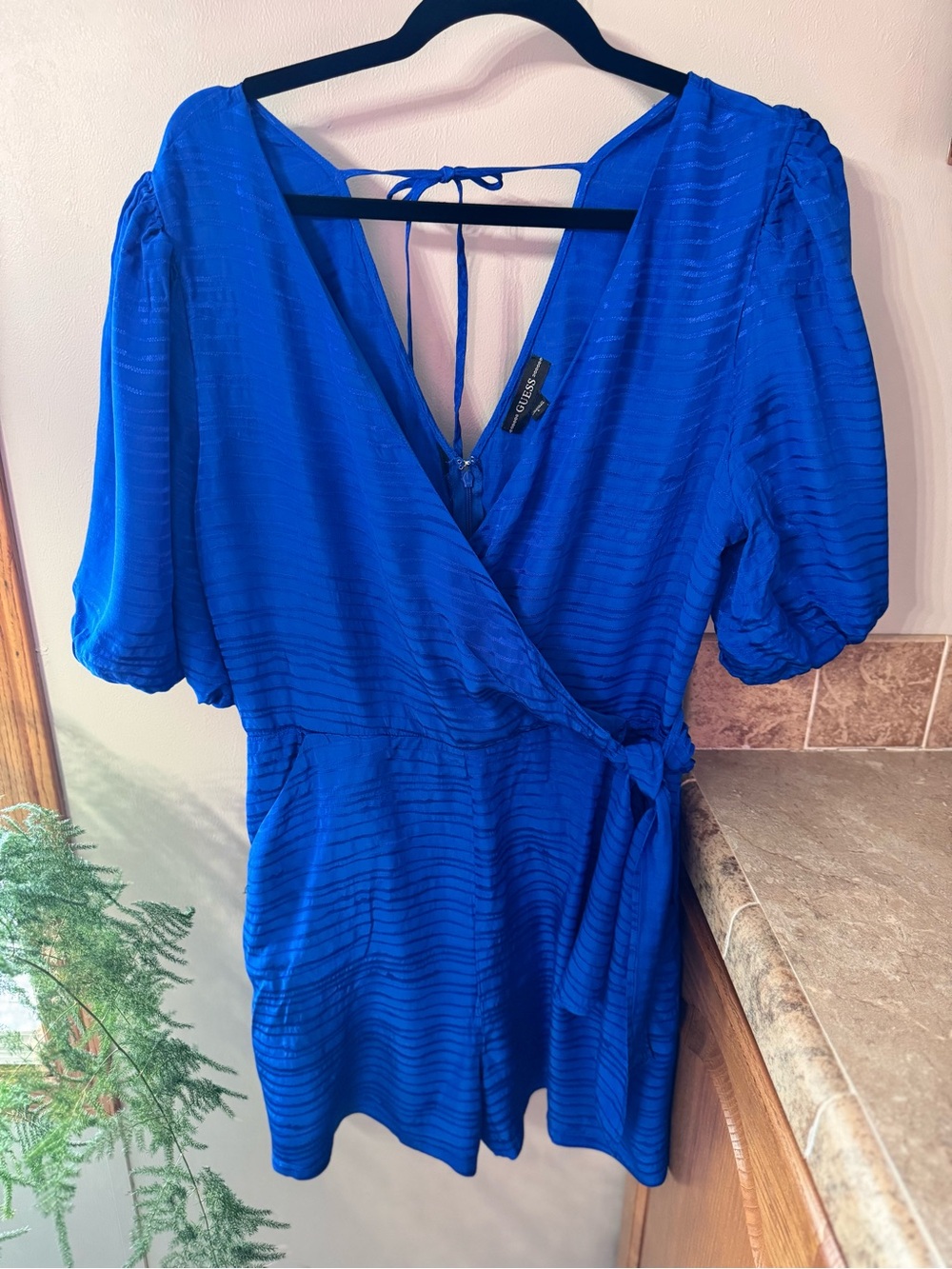 Stunning Guess Electric Blue Lined Romper